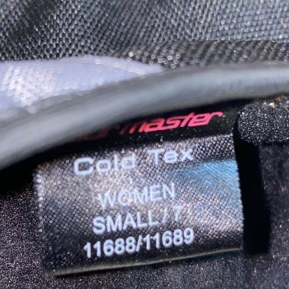 Tourmaster Cold-Tex Motorcycle Gloves leather canvas Black Small/7 11688/11689 - Picture 5 of 6